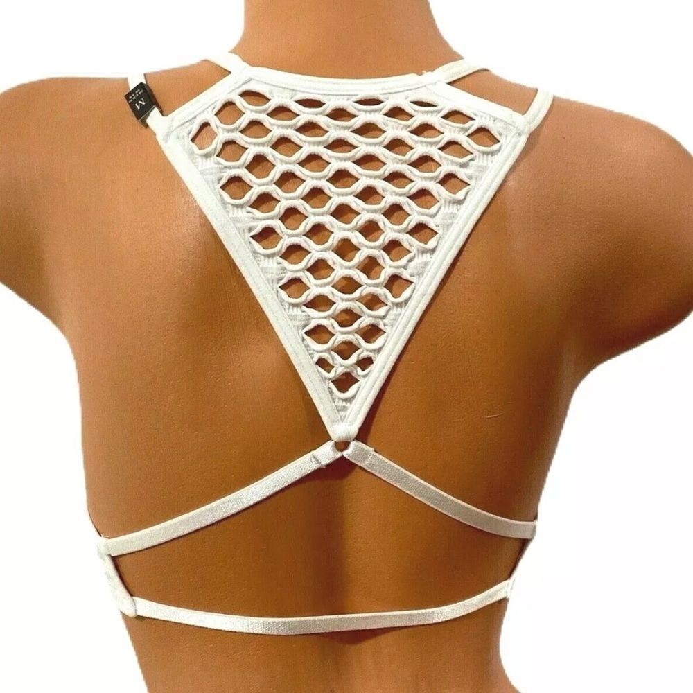 Victorias Secret sexy Seamless Mesh racerback unlined bralette bra Snow White